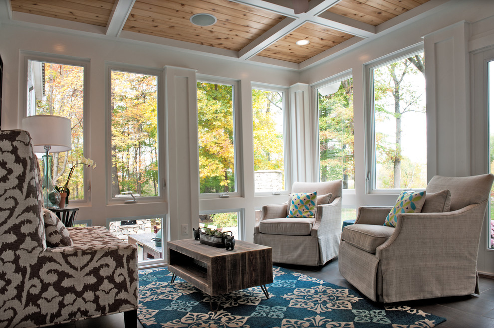 Inspiration for a traditional sunroom in Boston with a standard ceiling.
