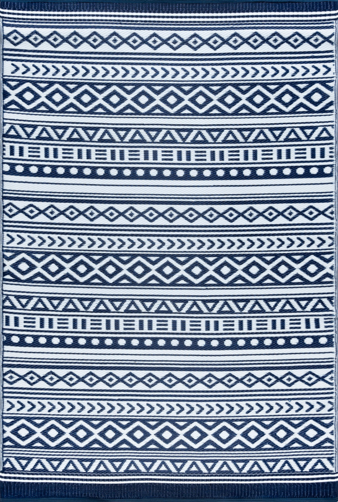 Anubis Contemporary StripeIndoor/Outdoor Area Rug, 9'x12