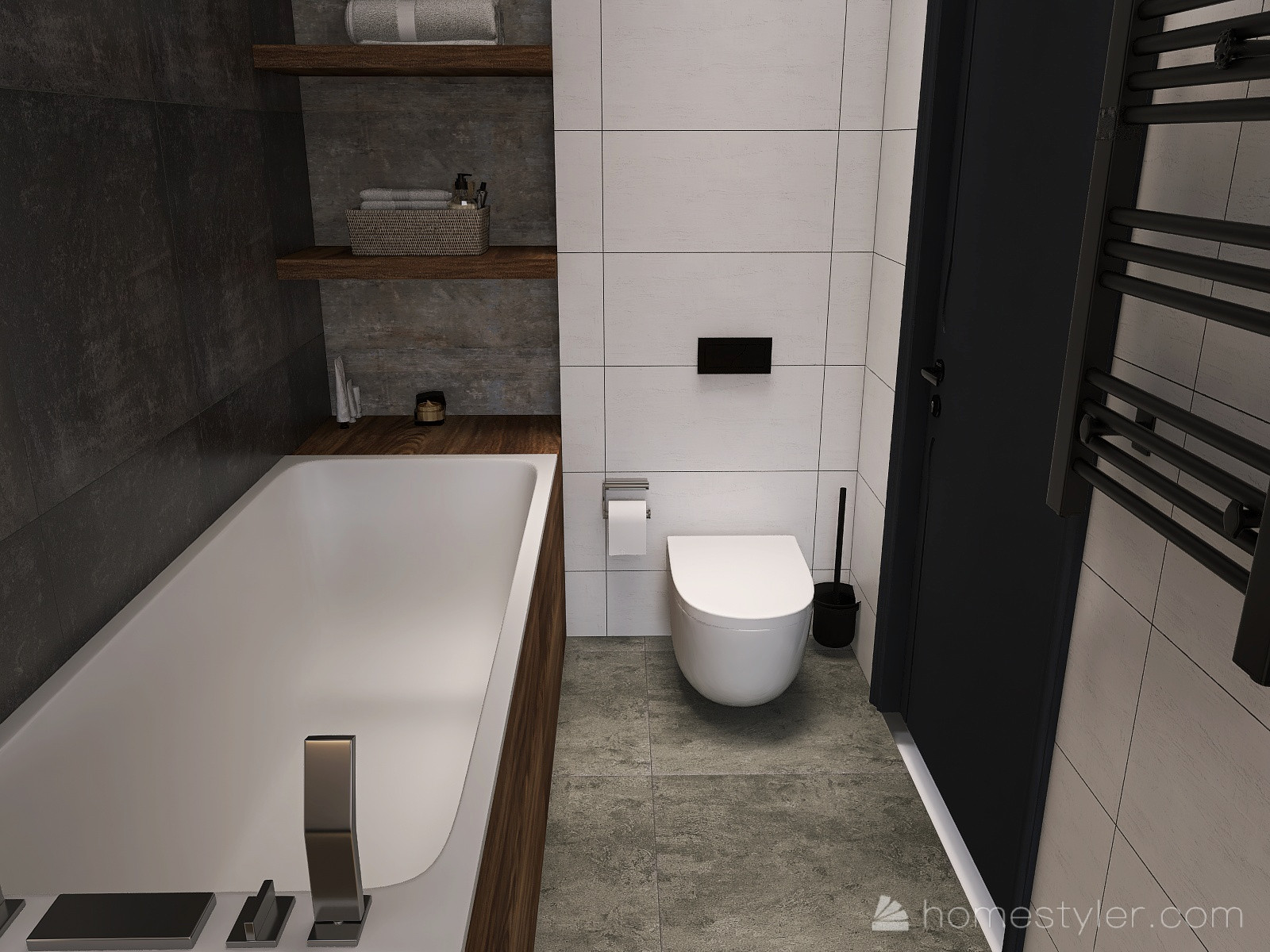 Брутальная трехкомнатная квартира в современном стиле с элементами лофта.