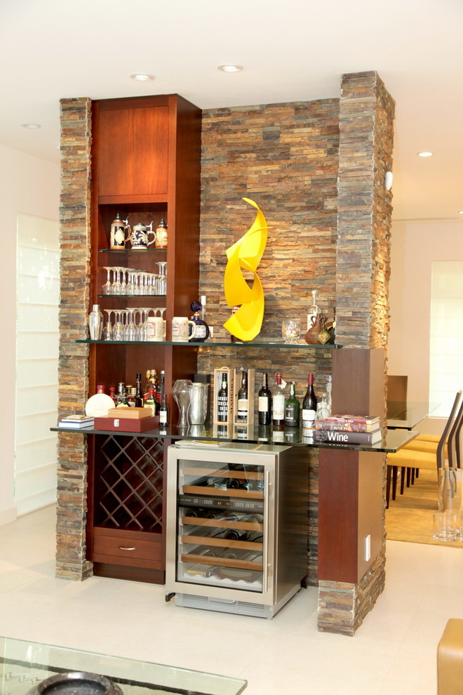Contemporary Stone Bar Contemporary Wine Cellar Miami by Custom