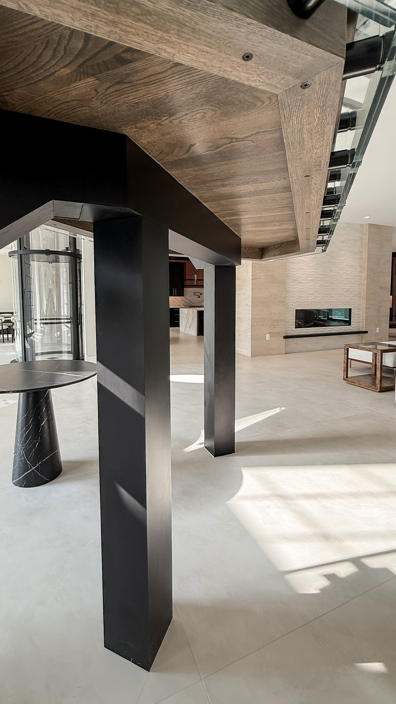 Project #159 | Modern Foyer Stair with Stand-off Glass Railing