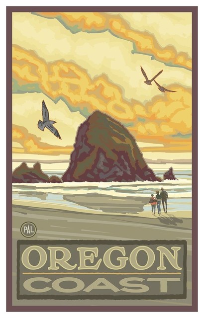 Paul A. Lanquist Haystack Rock Oregon Coast Art Print, 24"x36"