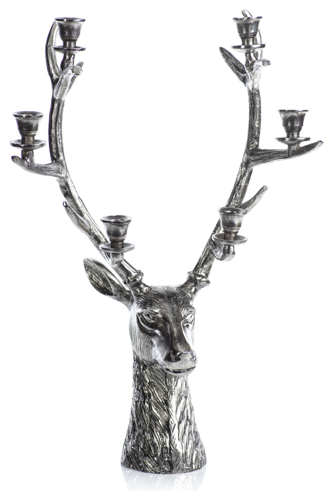 6Tier Silver Stag Head Candle Holder Rustic Candleholders by