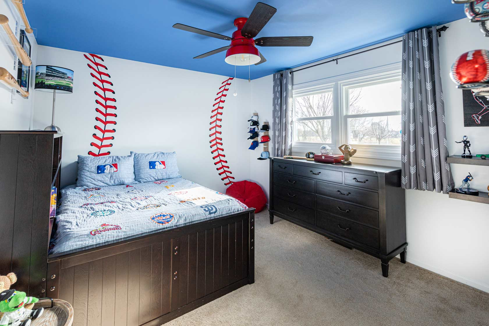 Boys' Baseball Bedrooms on a Budget