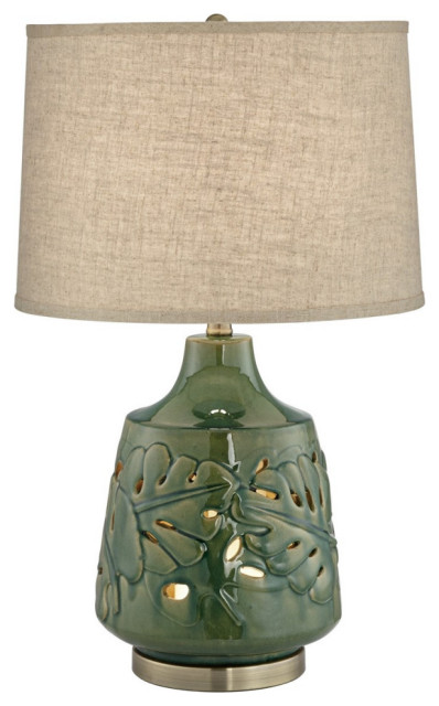 Pacific Coast Green Leaves Table Lamp 58M33 - Green