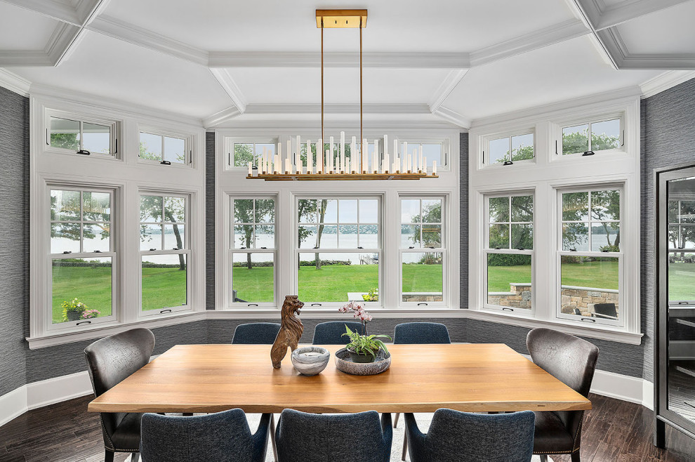 Dining room - transitional dining room idea in Providence