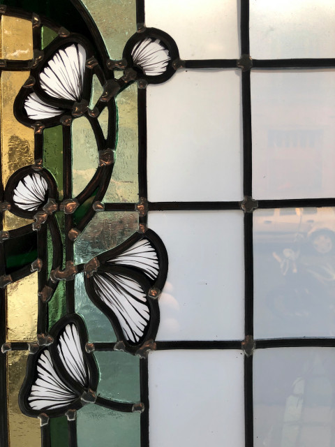 Cr&eacute;ation vitrail Art Nouveau -style floral klassisch-wintergarten
