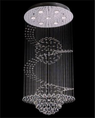 Swirling Chrome with Clear Crystal Chandelier