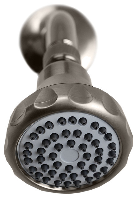 Shower System with LED Showerhead Handheld Brushed Nickel Finish 5 Function 4" 