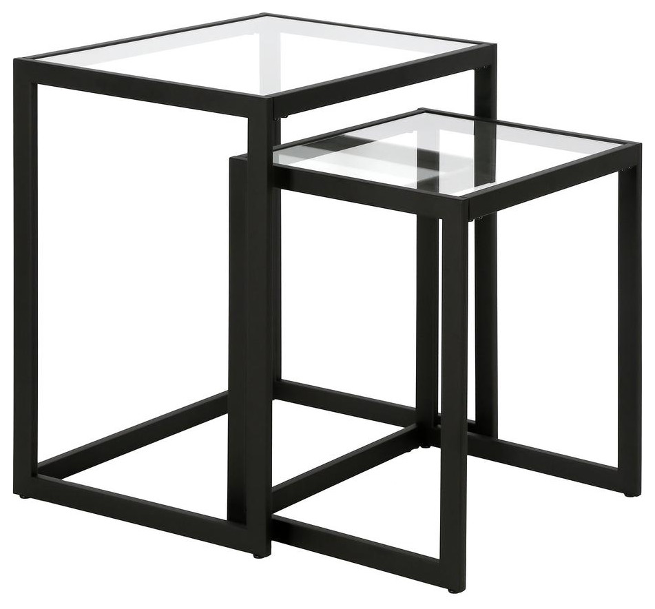 Rocco Rectangular Nested Side Table in Blackened Bronze
