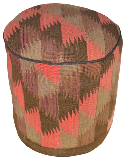 Crafters and Weavers - Rug Sitting Stool Ottoman Mace With Vintage Kilim Rug & Reviews Houzz