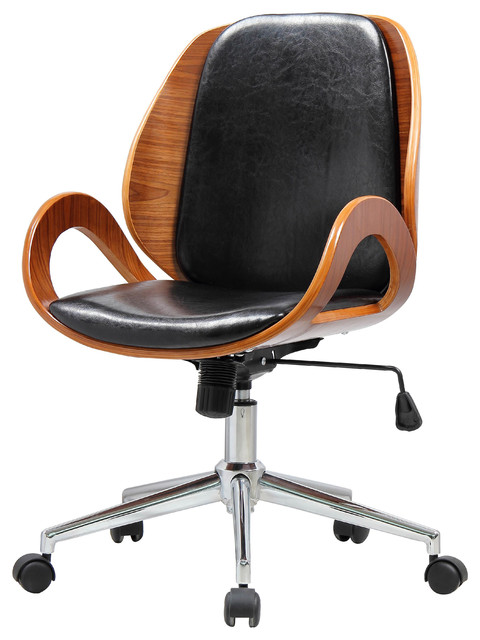 Cleo Office Chair Midcentury Chairs By Hedgeapple Cleo Desk Chair Black And Walnut