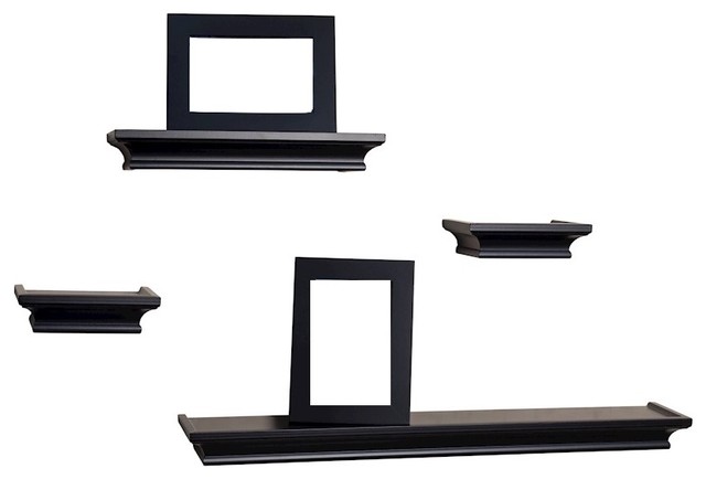 Danya B 4 Piece Cornice Ledge Shelves With 2 Photo Frames