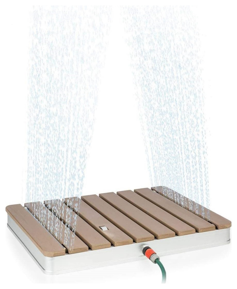 Upside-Down Portable Outdoor Shower With Garden Hose Attachment