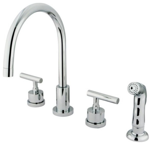 Double Handle Widespread Kitchen Faucet with Non-Metallic Sprayer KS8721CML