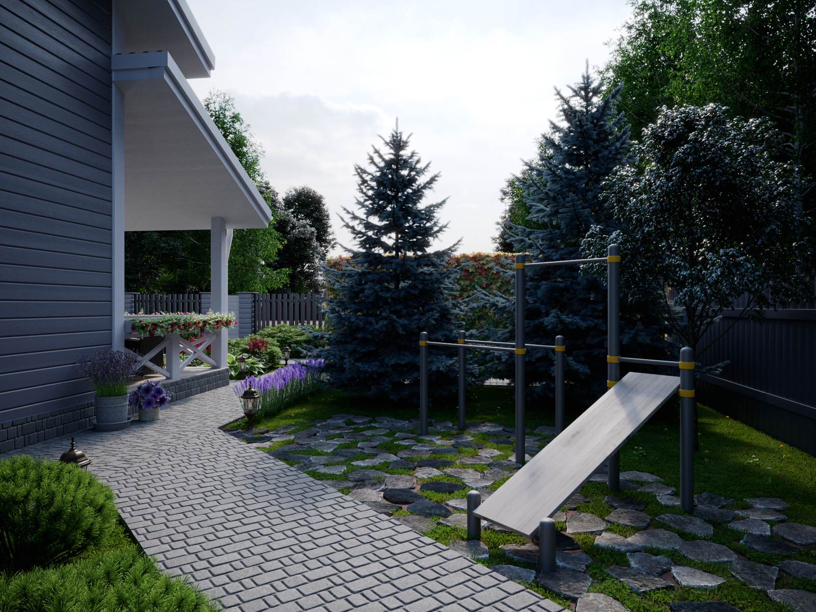 Ландшафтный дизайн в миксе стилей Прованс и Французской классики