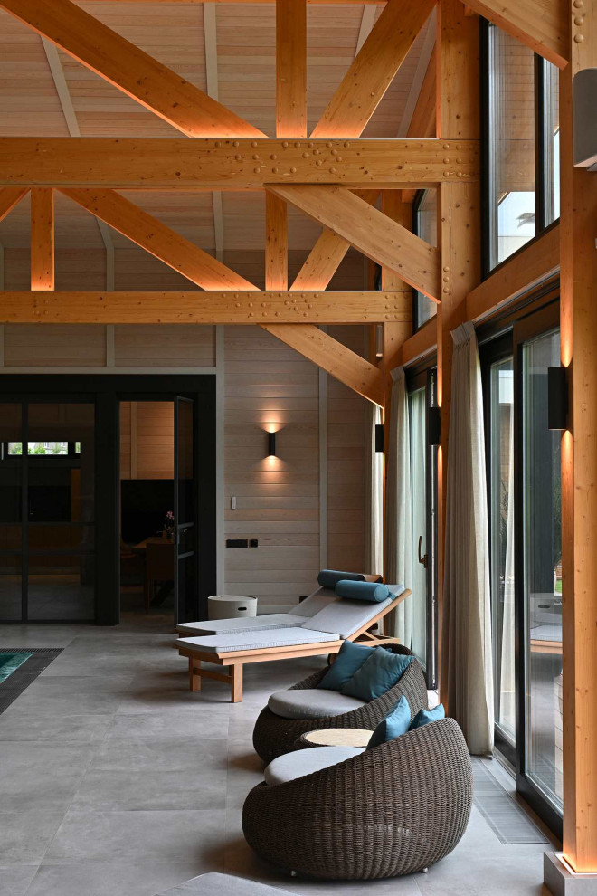 Бассейн и СПА комплекс по технологии фахверк