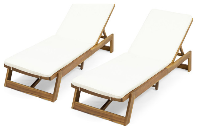 acacia wood lounger