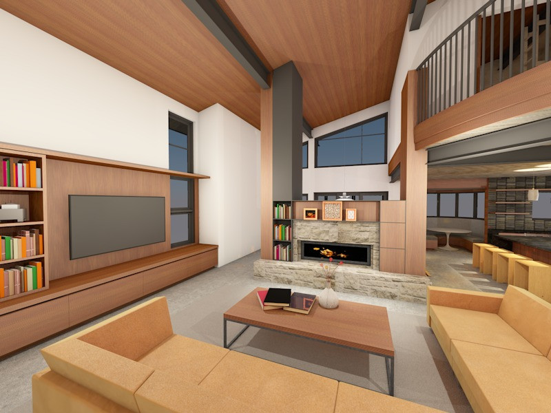 Living Room w hearth