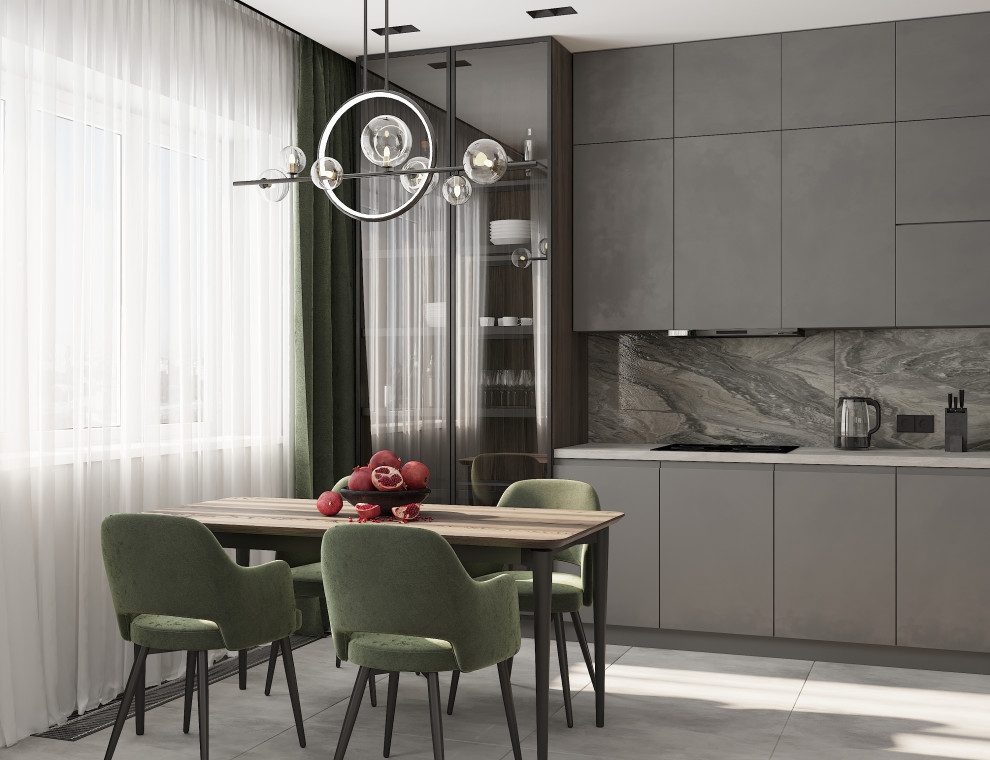 Кухня-гостиная 28 кв. м  в ЖК "Парковый", г. Белгород.