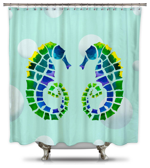 Catherine Holcombe Seahorse Love Fabric, What Size Is A Standard Shower Curtain