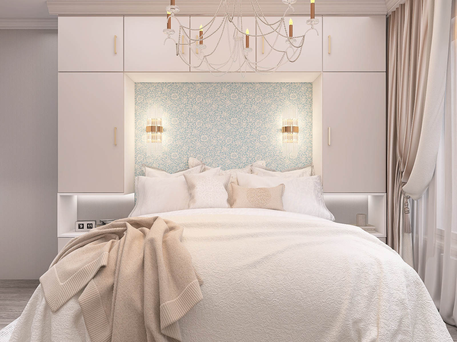 Воздушная спальня с оттенком классики