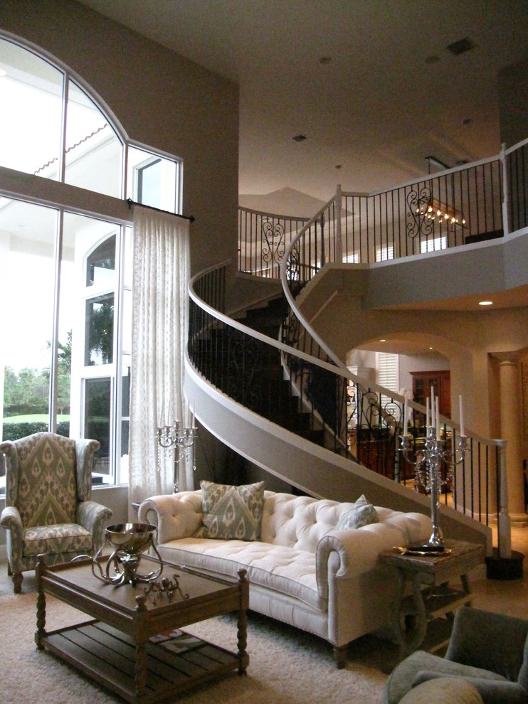 Mountain style open concept living room photo