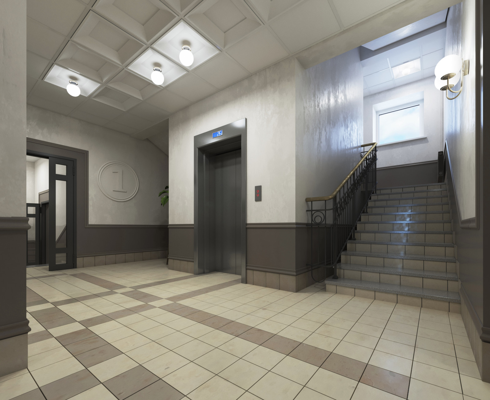 Интерьеры МОП, ЖК "БУЛГАКОВ", СК "СТРИЖИ"