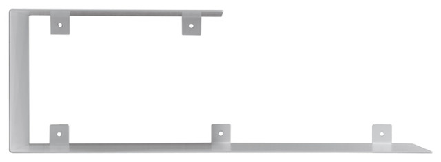 Top and Bottom Steel Wall Shelf Unit, White