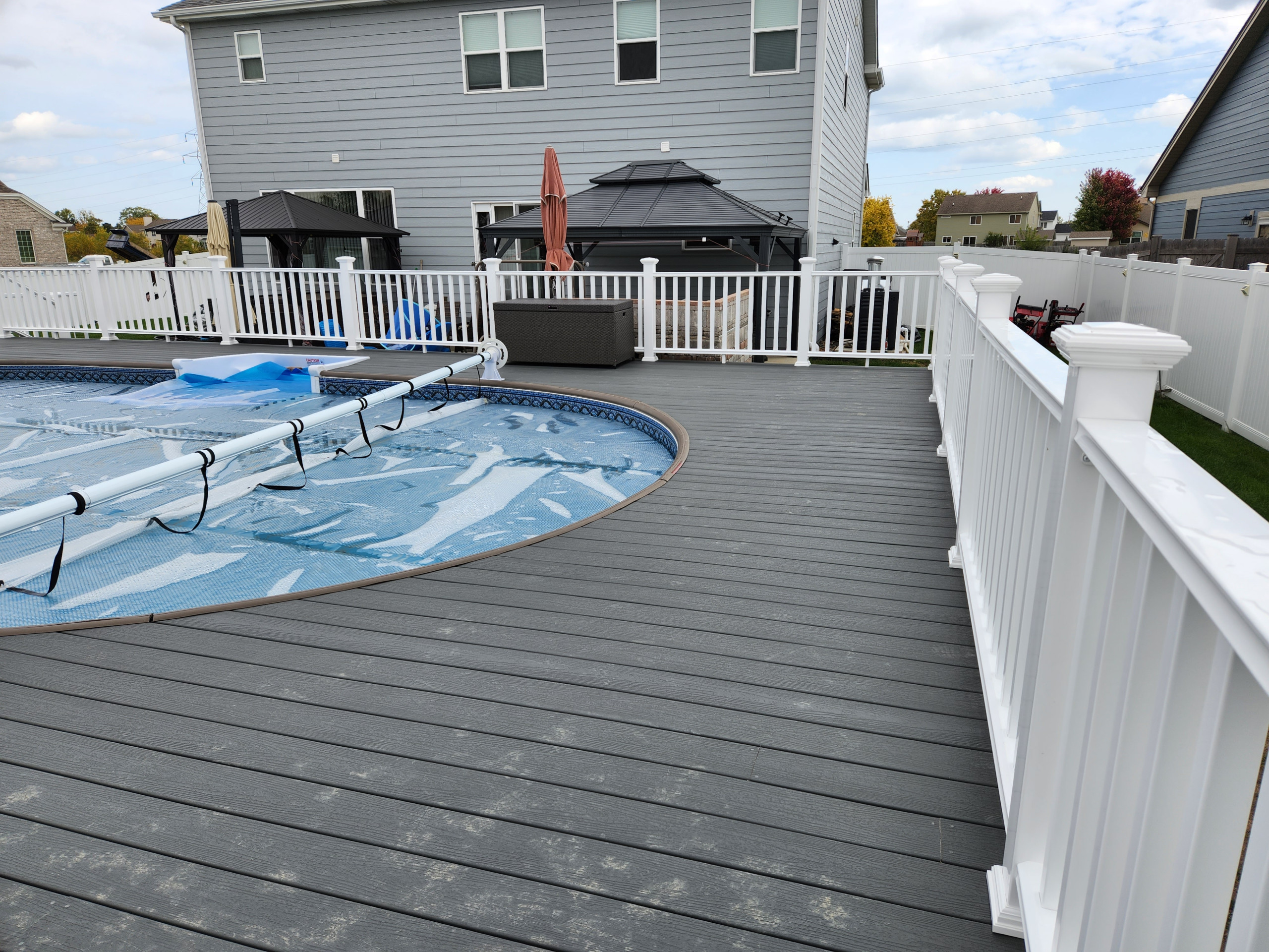 Composite deck around pool