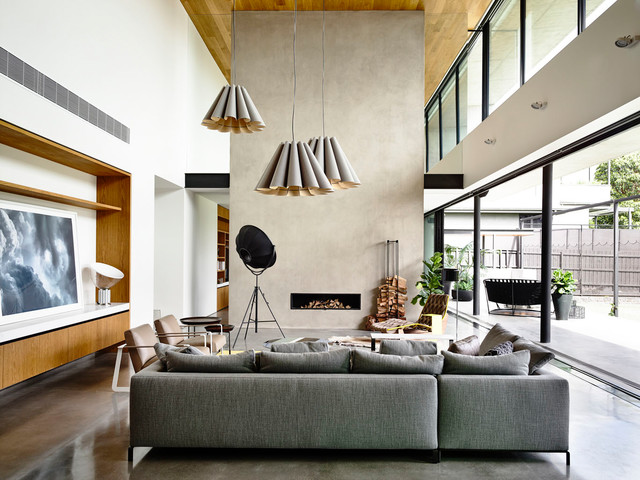 Concrete House modern-living-room