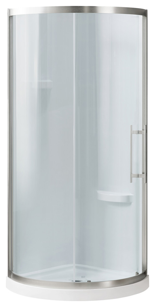 OVE Decors Breeze Pro 32" Corner Shower Kit Glass Panel, Walls, Base