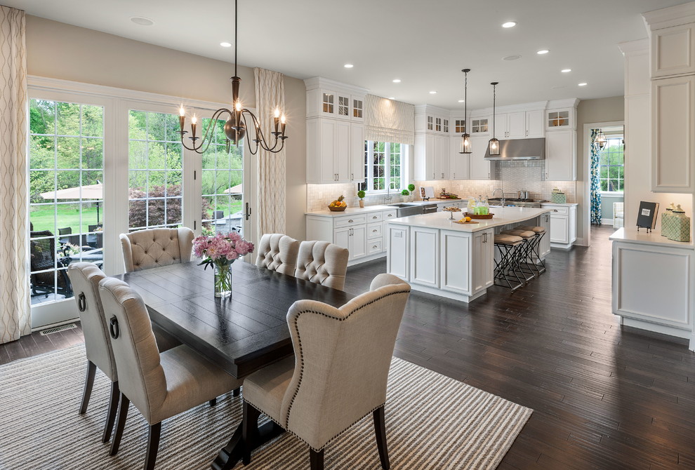 Example of a transitional kitchen design in New York