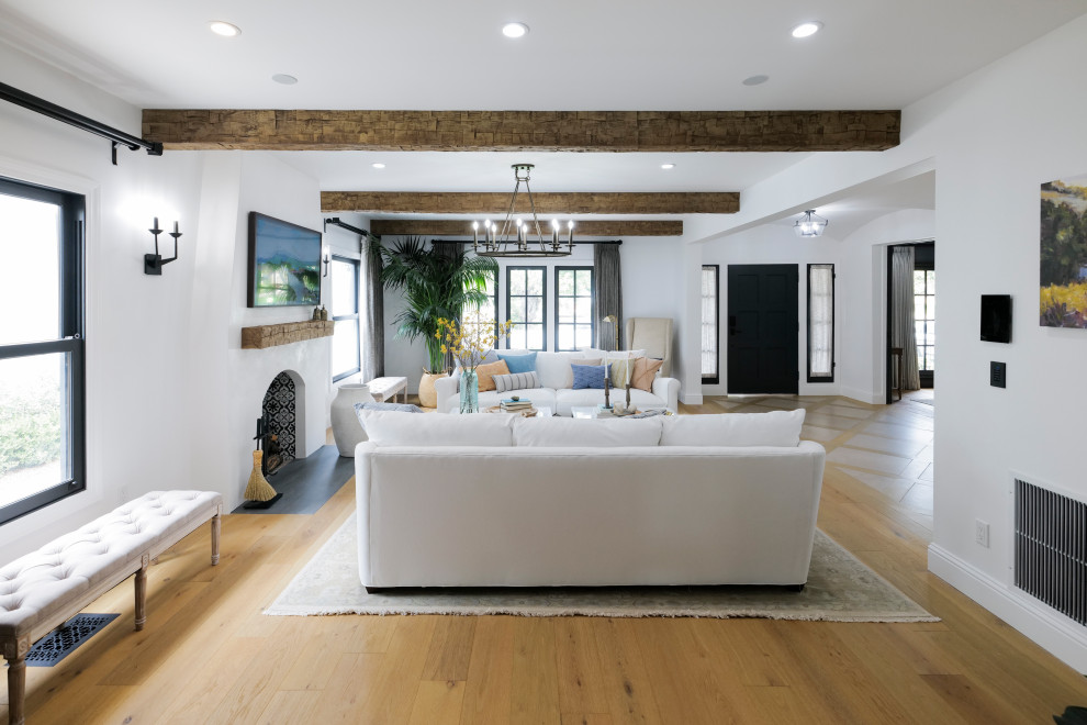 Faux Wood Beams in Living Room - Rustic - Living Room - Charlotte - by ...