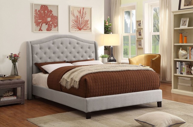 Louvre Queen Bed Frame Grey modern-sovrum