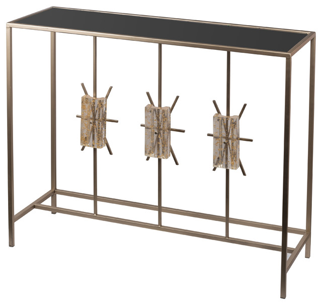 Modern Chic Champagne Console Table 40x14x34"
