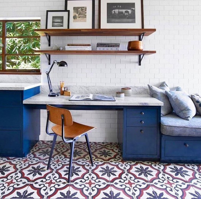 Granada Tile Company's Sofia Cement Tiles In A Kitchen Designed by Commune nyklassisk-koekken