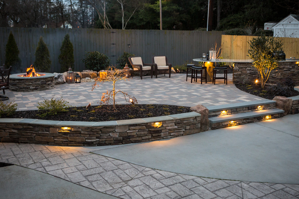 This is an example of a country patio in Raleigh.