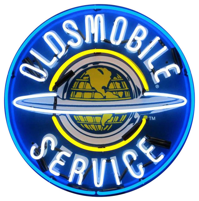 Neonetics Home Decorative Oldsmobile Service Neon Sign With Silkscreen Backing