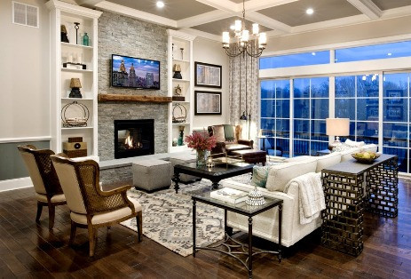 beautiful neutral color great room