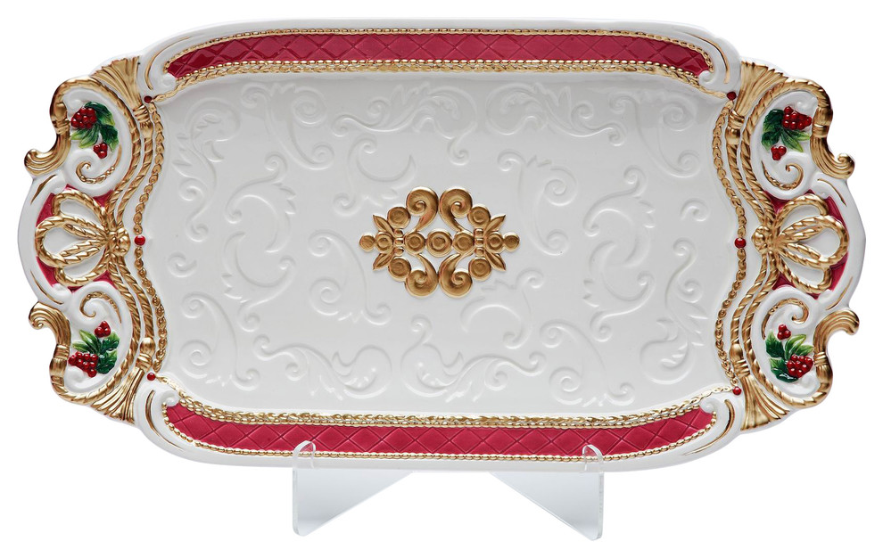 Christmas Fantasia Platter Traditional Holiday Dinnerware by