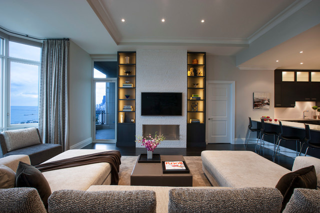 North Lakeview modern-wohnbereich