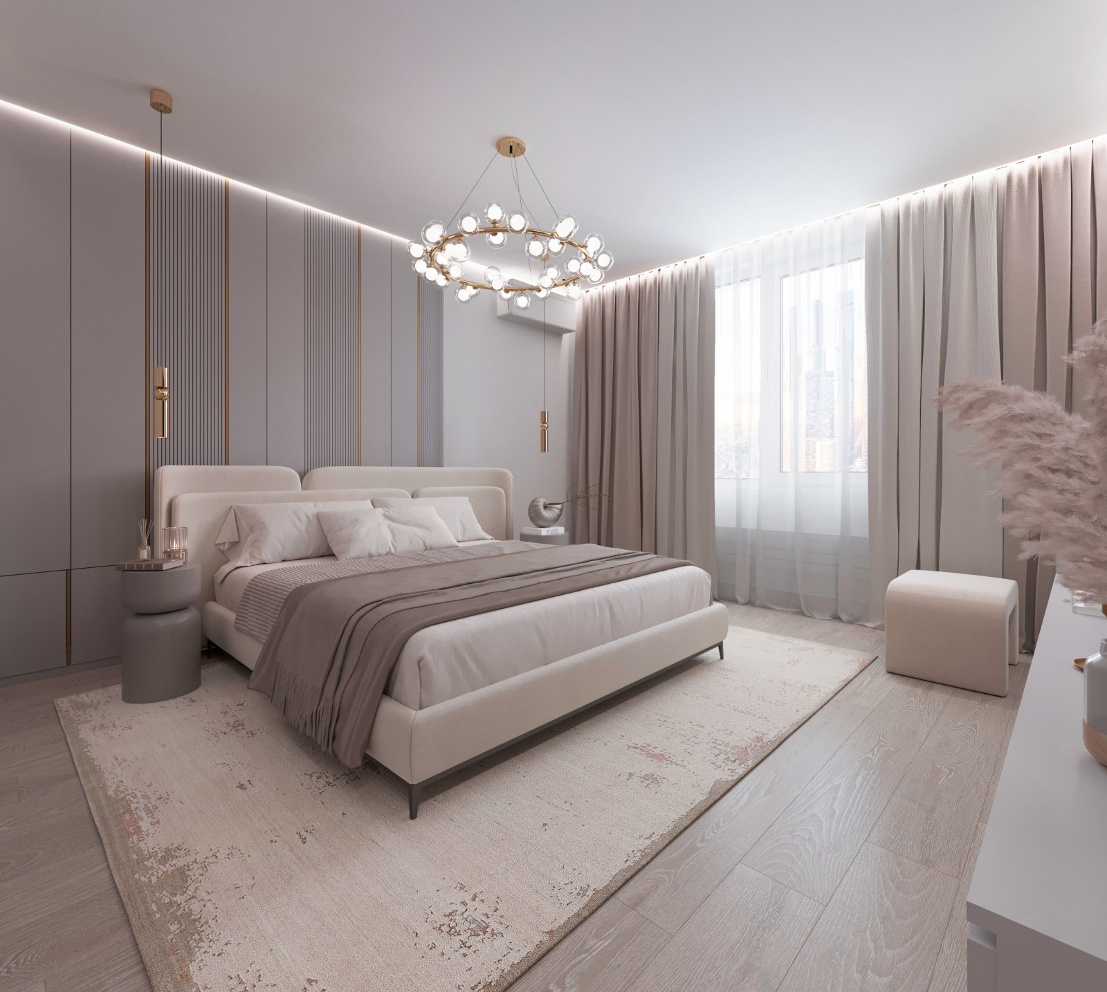 Дизайн-проект спальни для молодой семьи из Москвы.