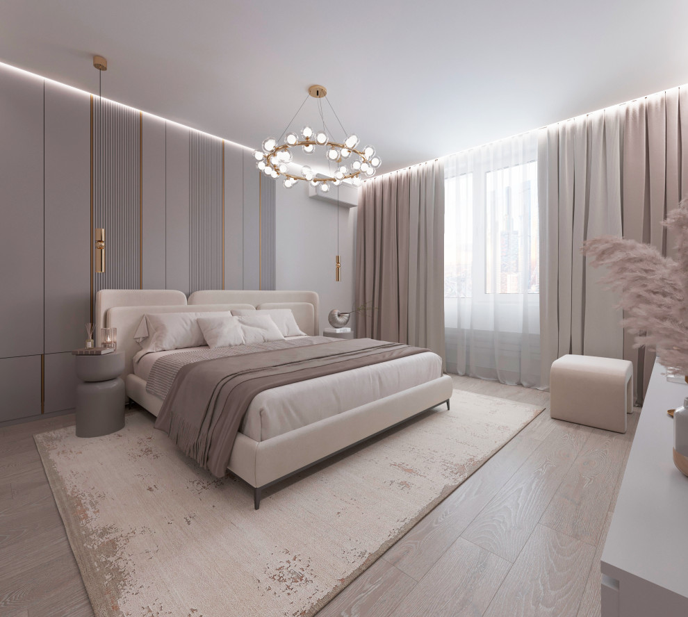 Дизайн-проект спальни для молодой семьи из Москвы.