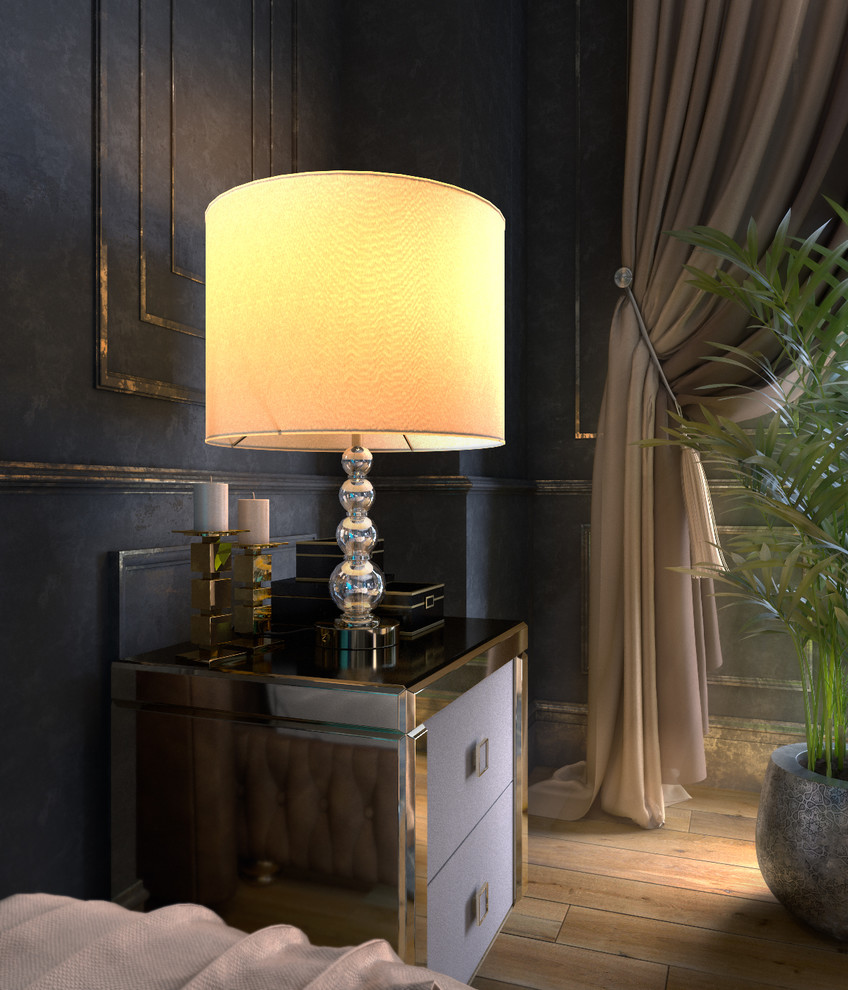 Спальня в темных тонах