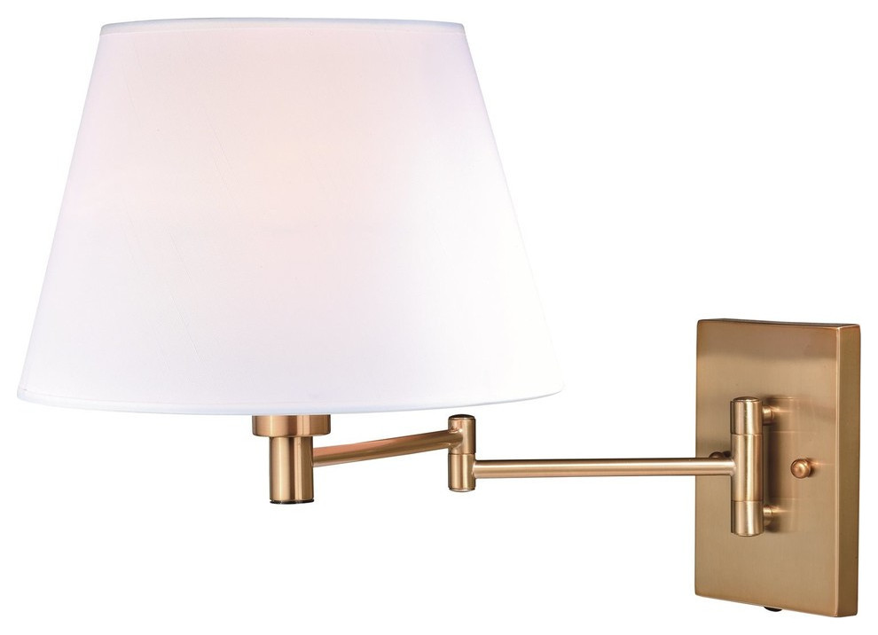 Chapeau Instalux Swing Arm Wall Sconce, Natural Brass