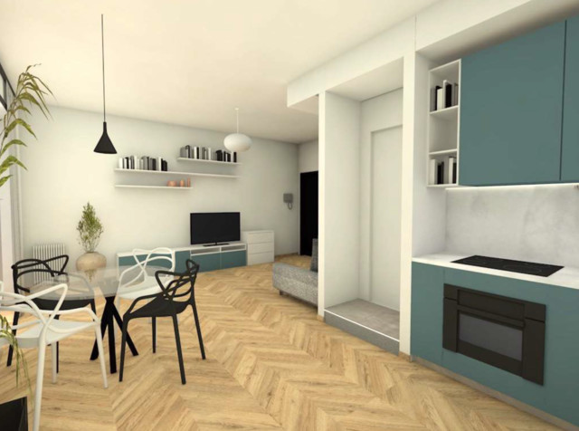 Split in two contemporary-family-room
