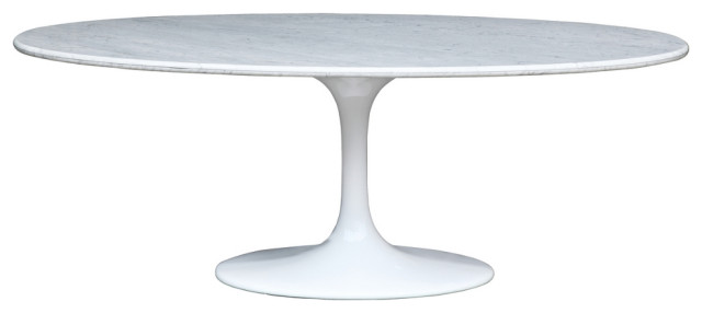 Flower Artificial  Marble Table Oval 78", White