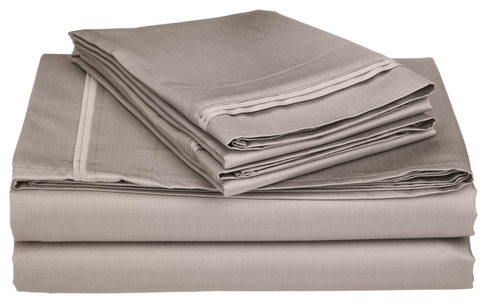 Solid Egyptian Cotton California King Deep Pocket Sheet Set, Grey