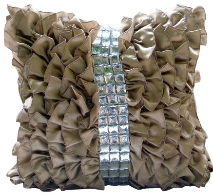 Vintage Diamonds Satin Beige Throw Pillow Covers Modern